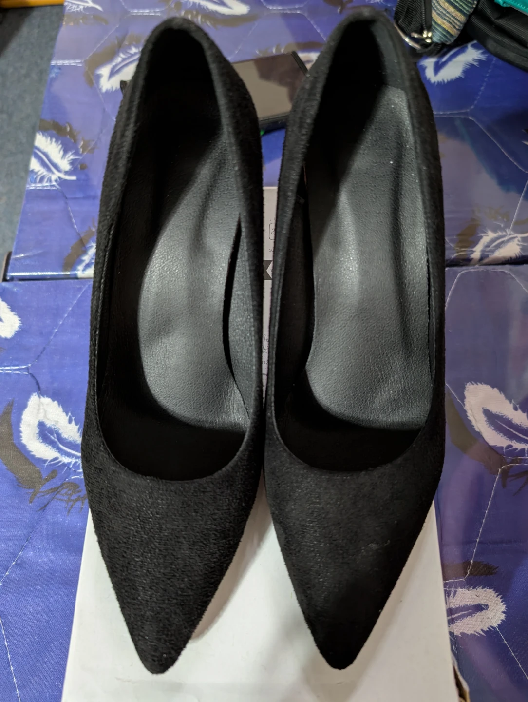 Black Suede High Heel Pumps - Size 37