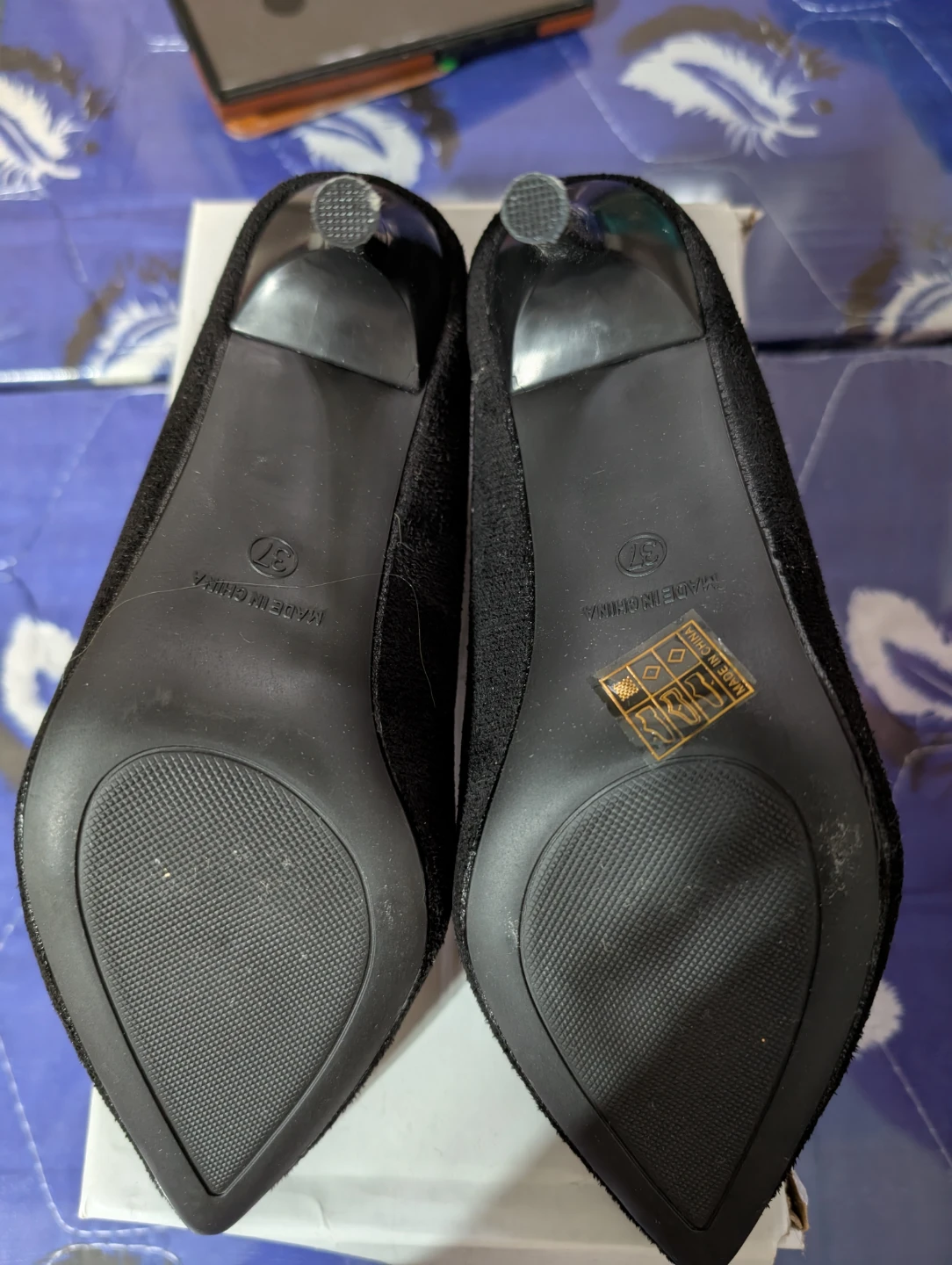 Black Suede High Heel Pumps - Size 37 - photo 2