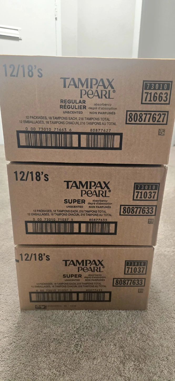 Tampax Pearl Regular & Super Unscented Tampons