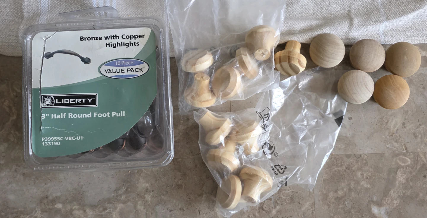 Half Round Foot Pulls - Bronze (10 Pack) & wooden door knobs