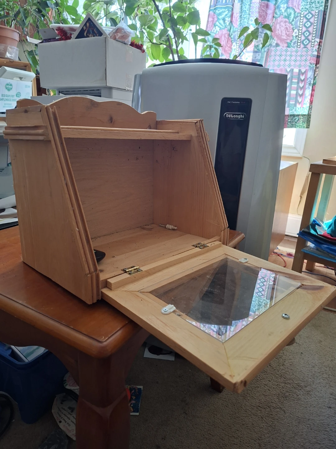 Wooden Bread Box with Glass Window - photo 3