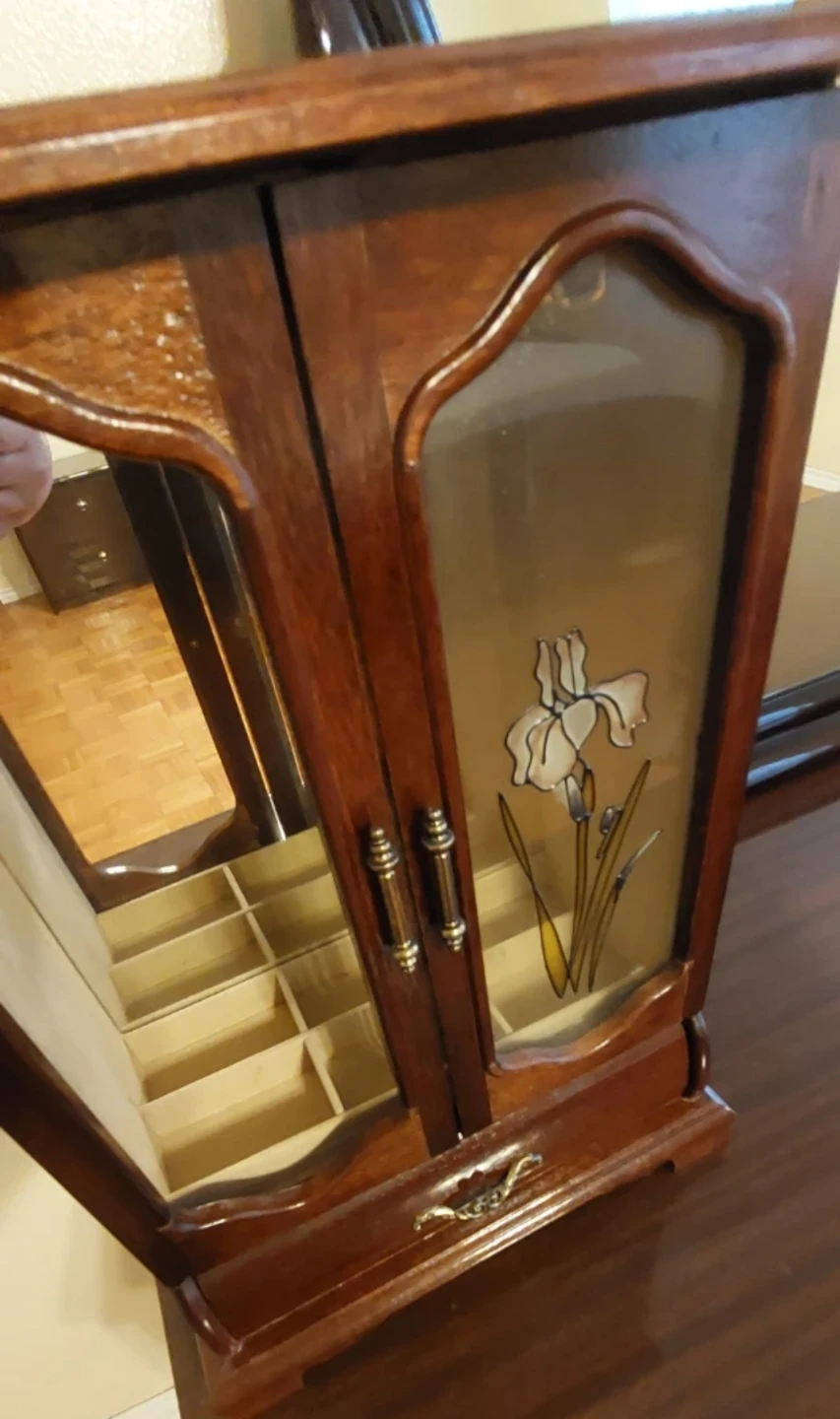Wooden Jewellery Box with Glass Doors - photo 2