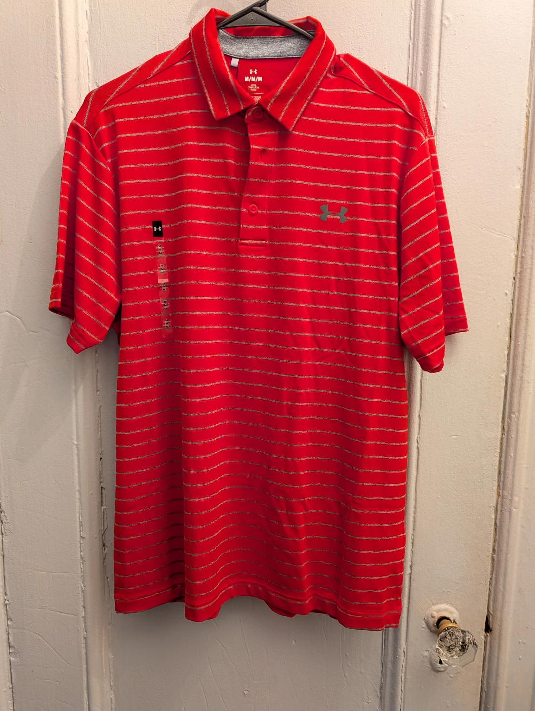 Under Armour Red Striped Polo Shirt M - photo 3