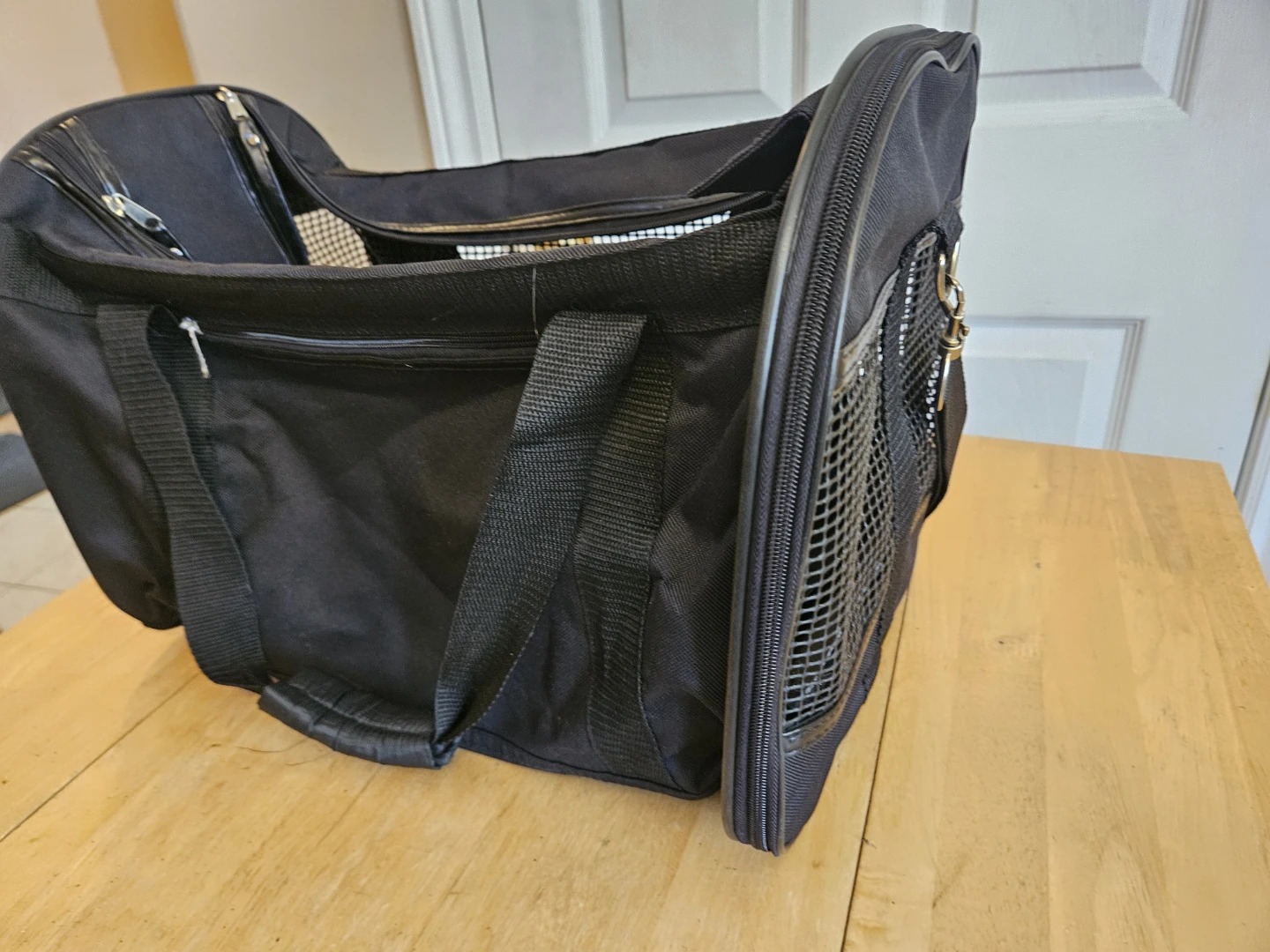 Black Pet Carrier Bag with Mesh Ventilation - photo 3