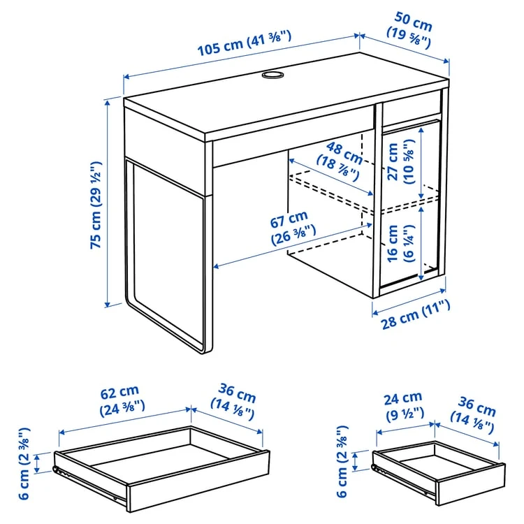 Ikea White Computer Desk - photo 3