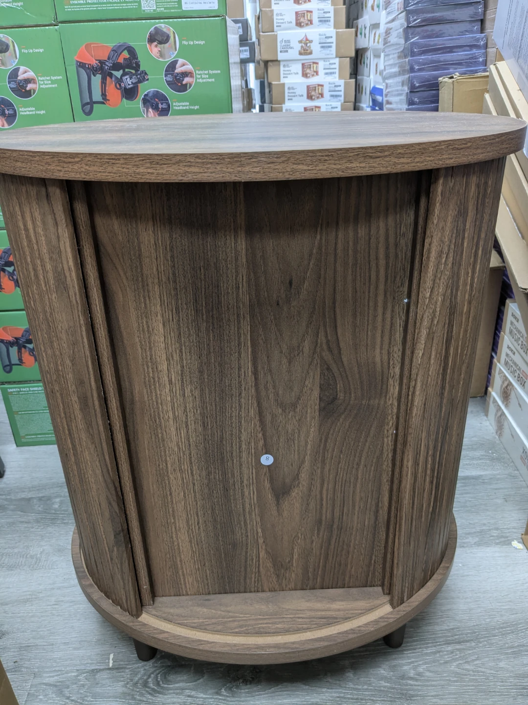 LIKEMET Round Walnut End Side Night Table Brand New - photo 4