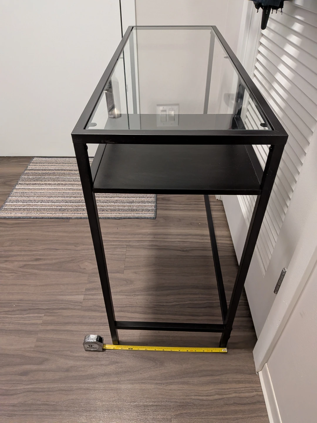 Small glass top metal frame desk - photo 2