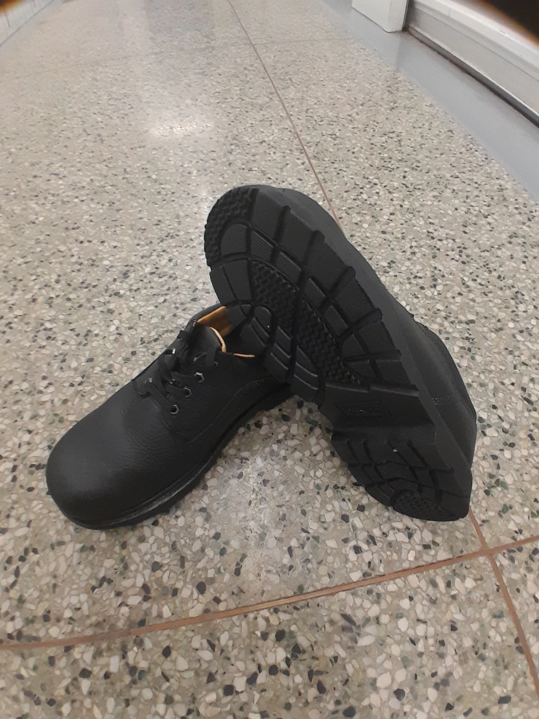 Black Leather Safety Shoes Original Dakota Men's Size 12 - photo 2