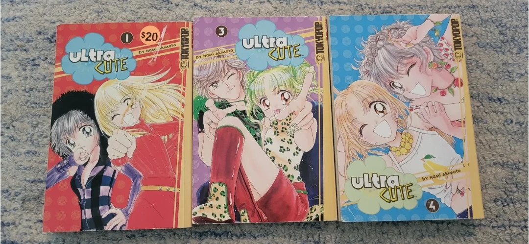 Ultra Cute Manga Volumes 1, 3, and 4 by Nami Akimoto