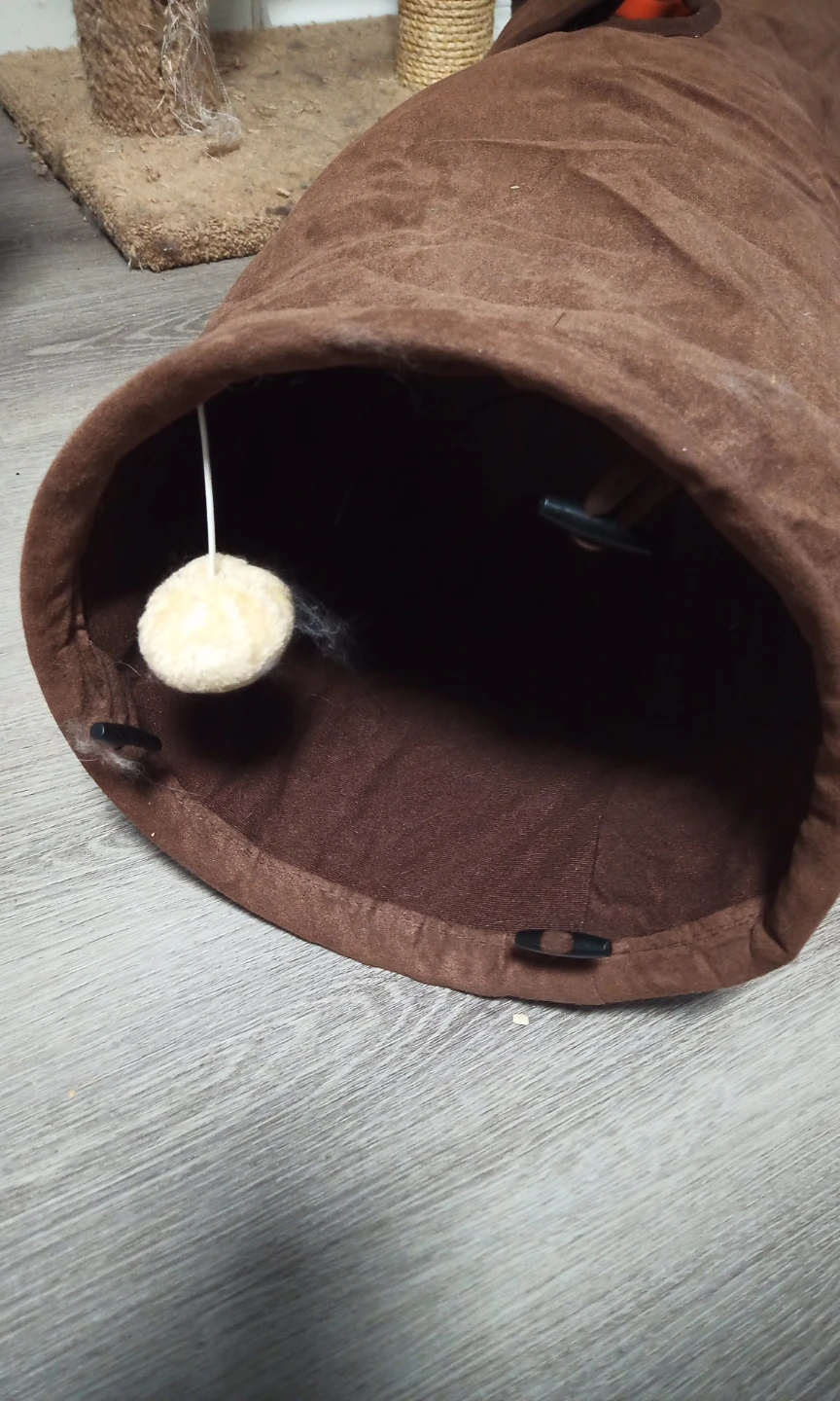 Brown Cat Tunnel with Dangling Toy - photo 2