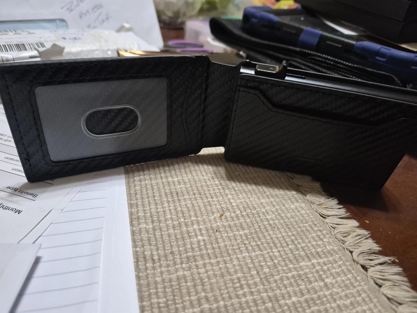 Altamoro Black Carbon Fiber Bifold Wallet