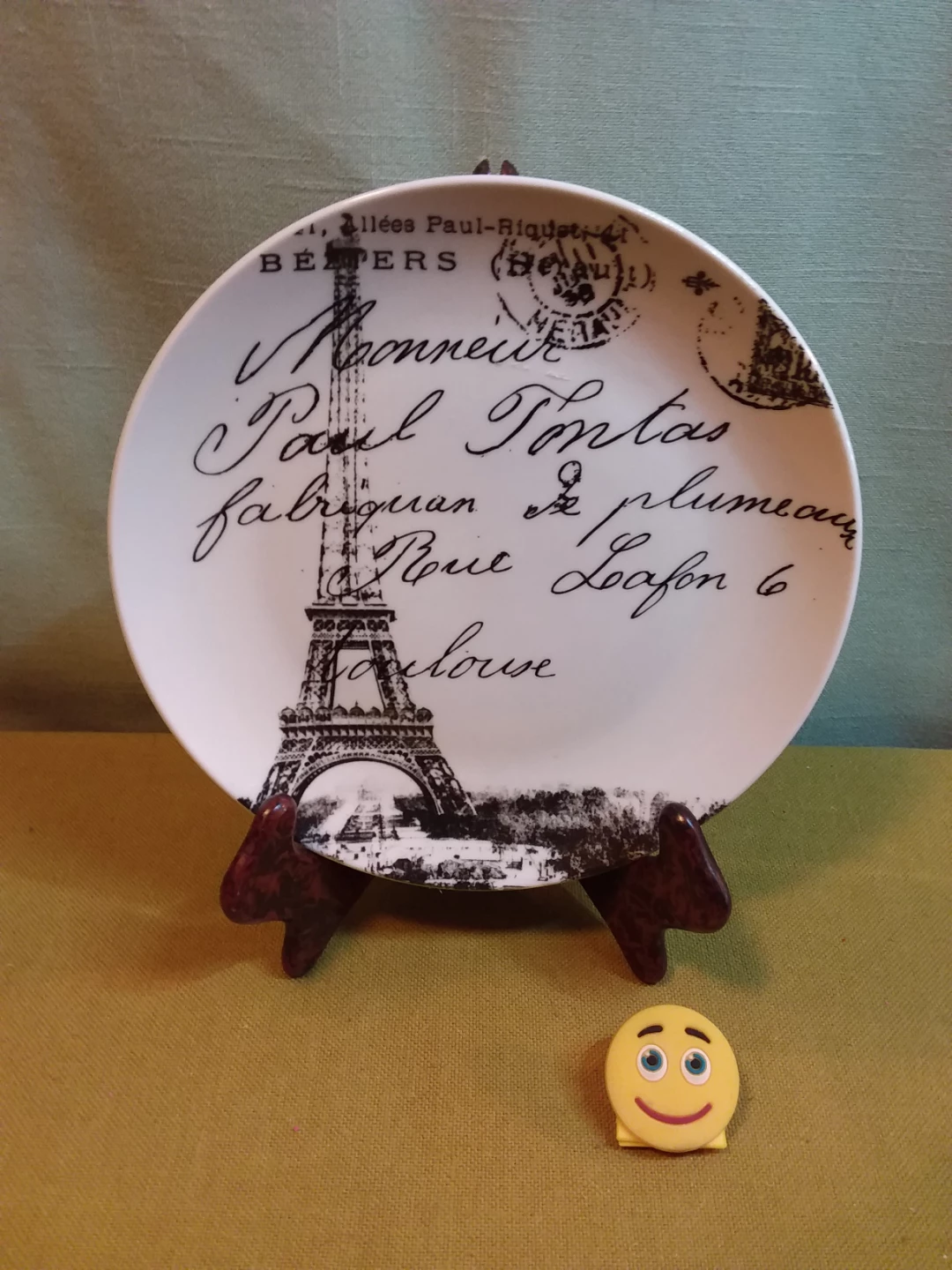 🍽️ ➡️ " Eiffel Tower " - Postcard Decorative Plate 🍽️