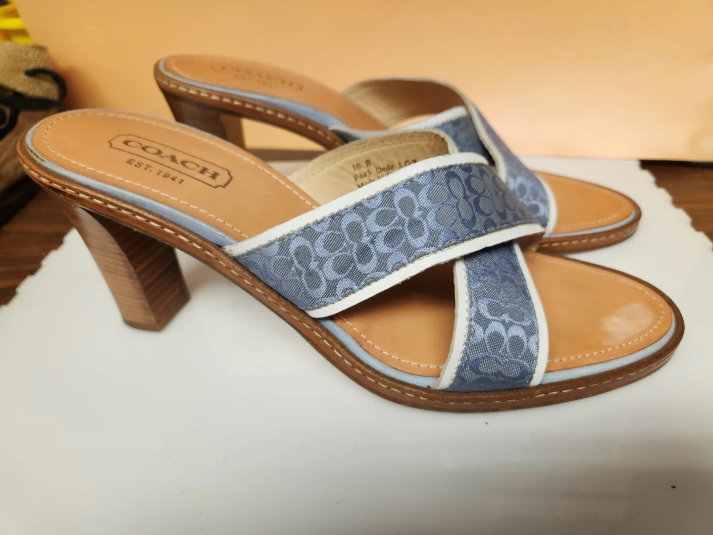 Coach Mule Heels - Blue Signature Print - photo 5