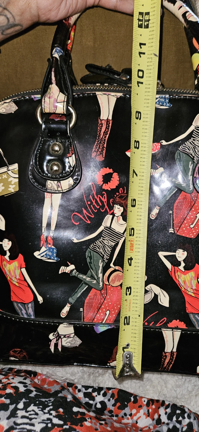 Black Patent Fashion Tote Bag - photo 5