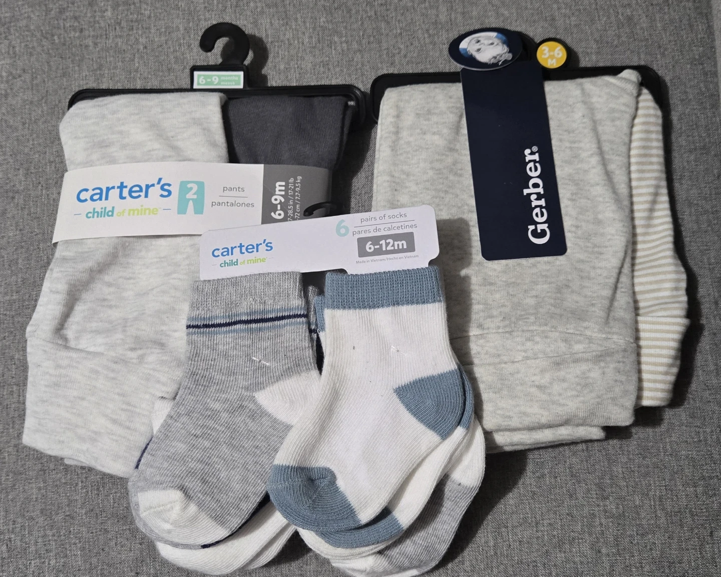 Carter's & Gerber Baby Pants & Socks Set