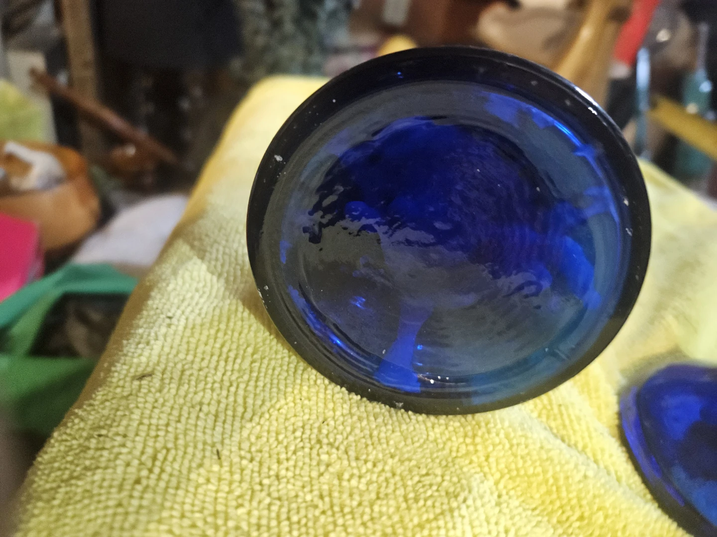 Pair of Blue Glass Candlesticks - photo 4