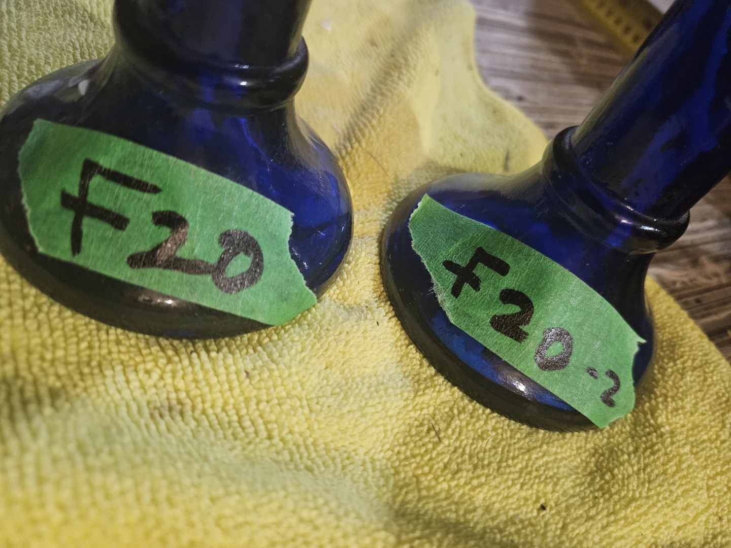 Pair of Blue Glass Candlesticks - photo 5