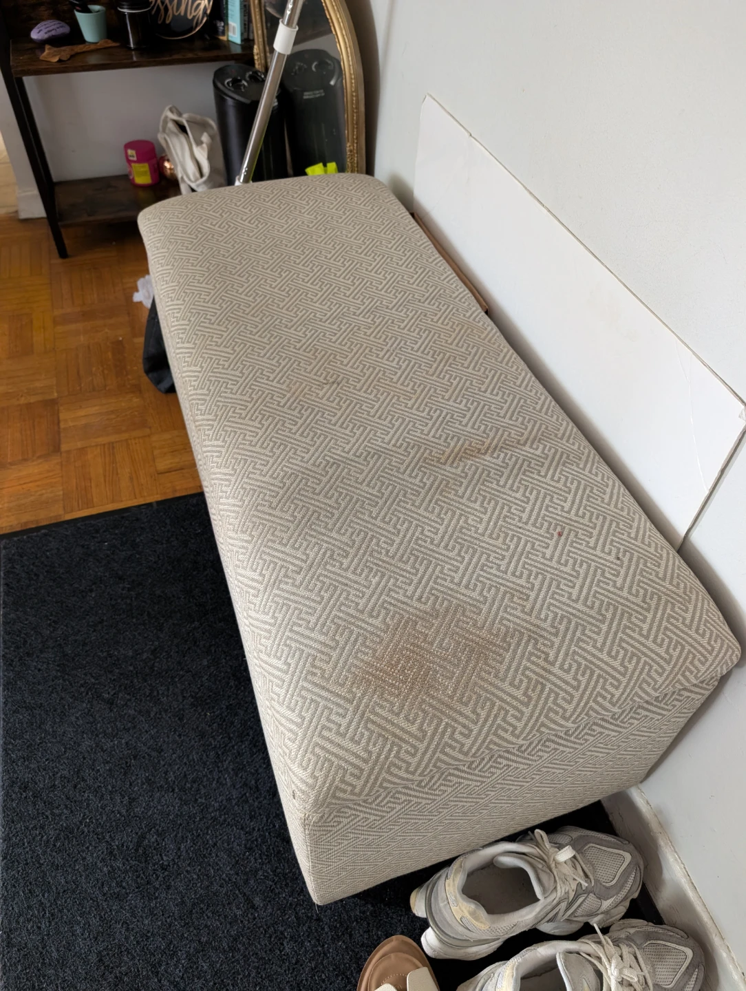Modern upholstered storage ottoman - photo 2