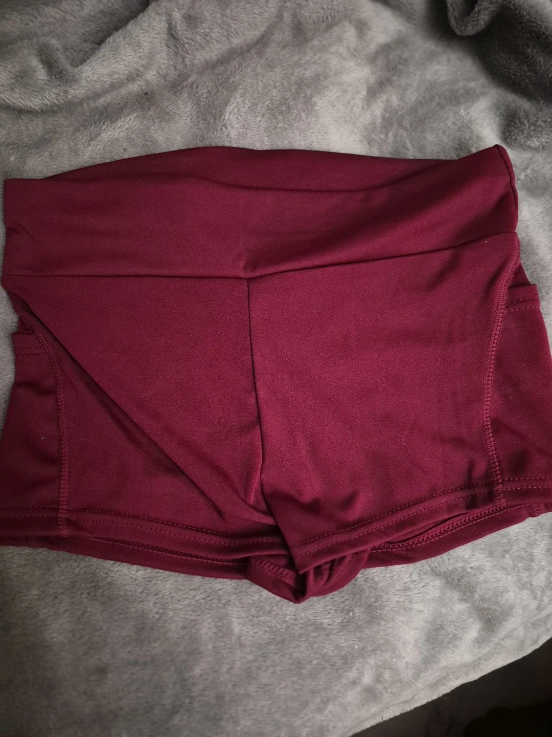 Burgundy Workout Shorts with Pockets