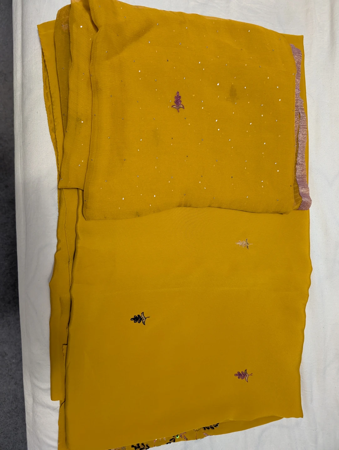Yellow Embroidered Fabric - photo 2