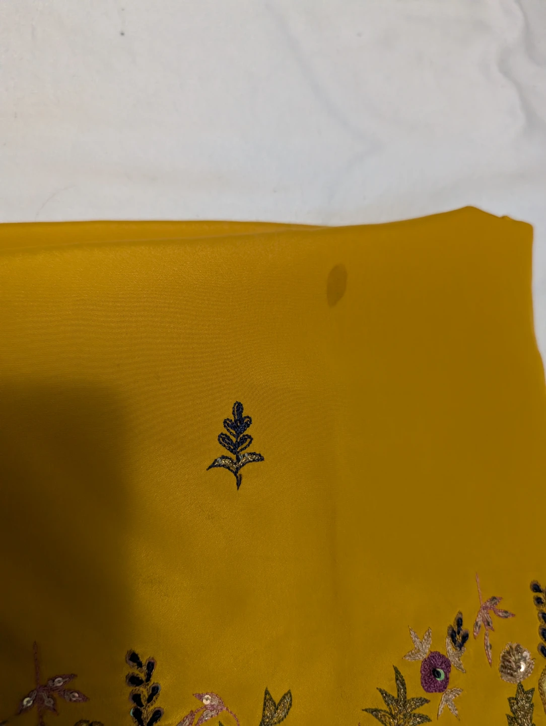 Yellow Embroidered Fabric - photo 3