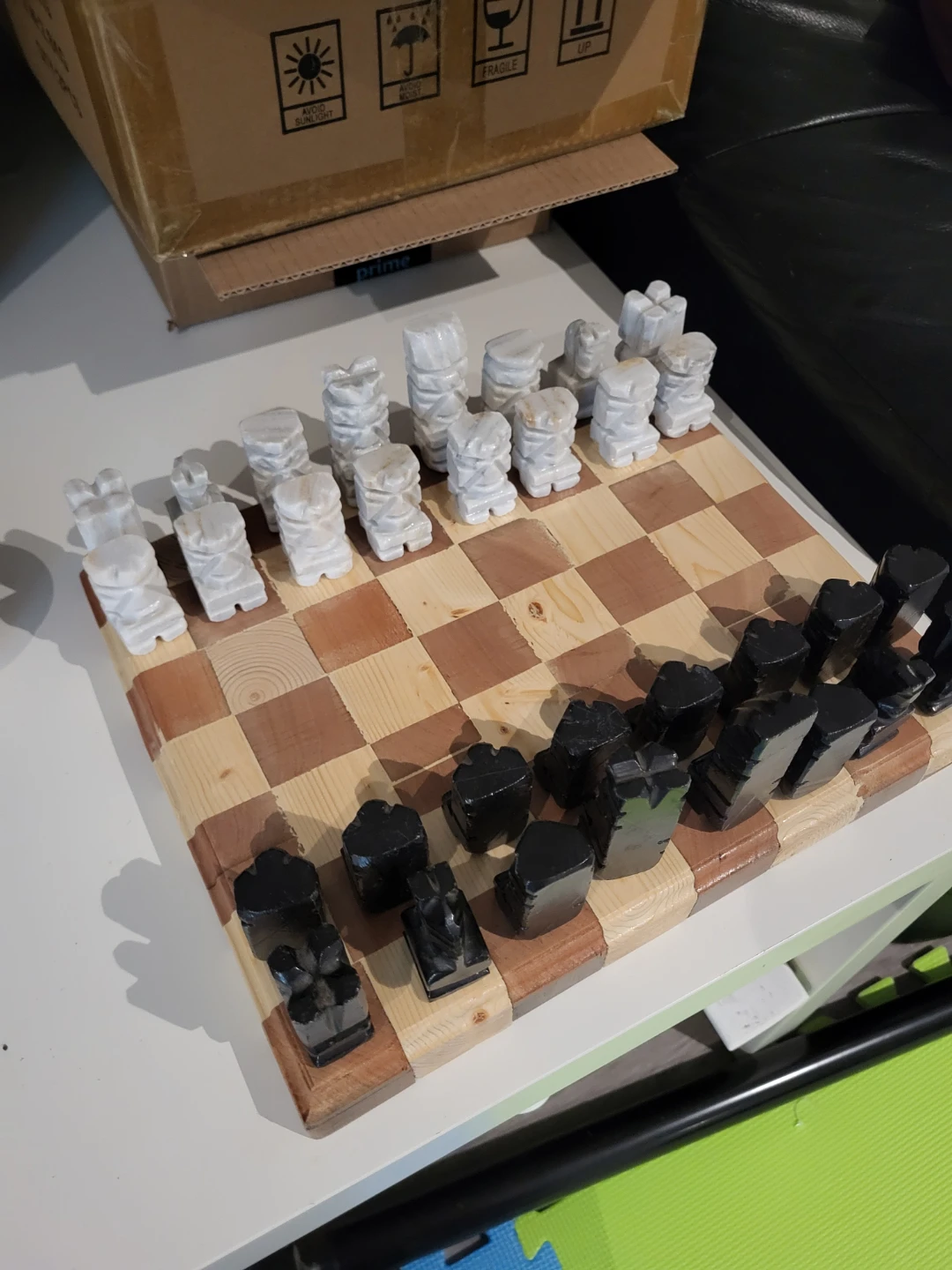 Wooden Chess Set with Marble or Stone Pieces - photo 3