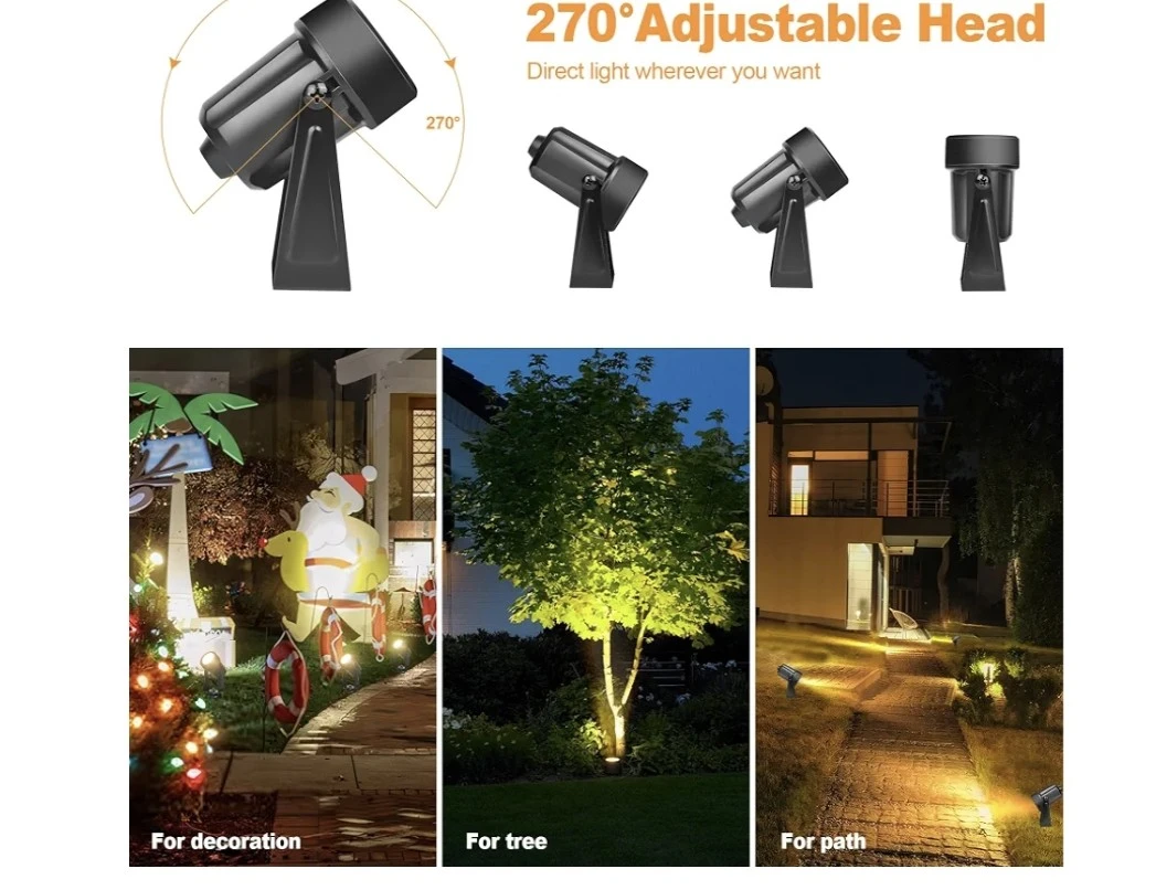 6-Light Outdoor Landscape Spotlights, 3000K Warm White