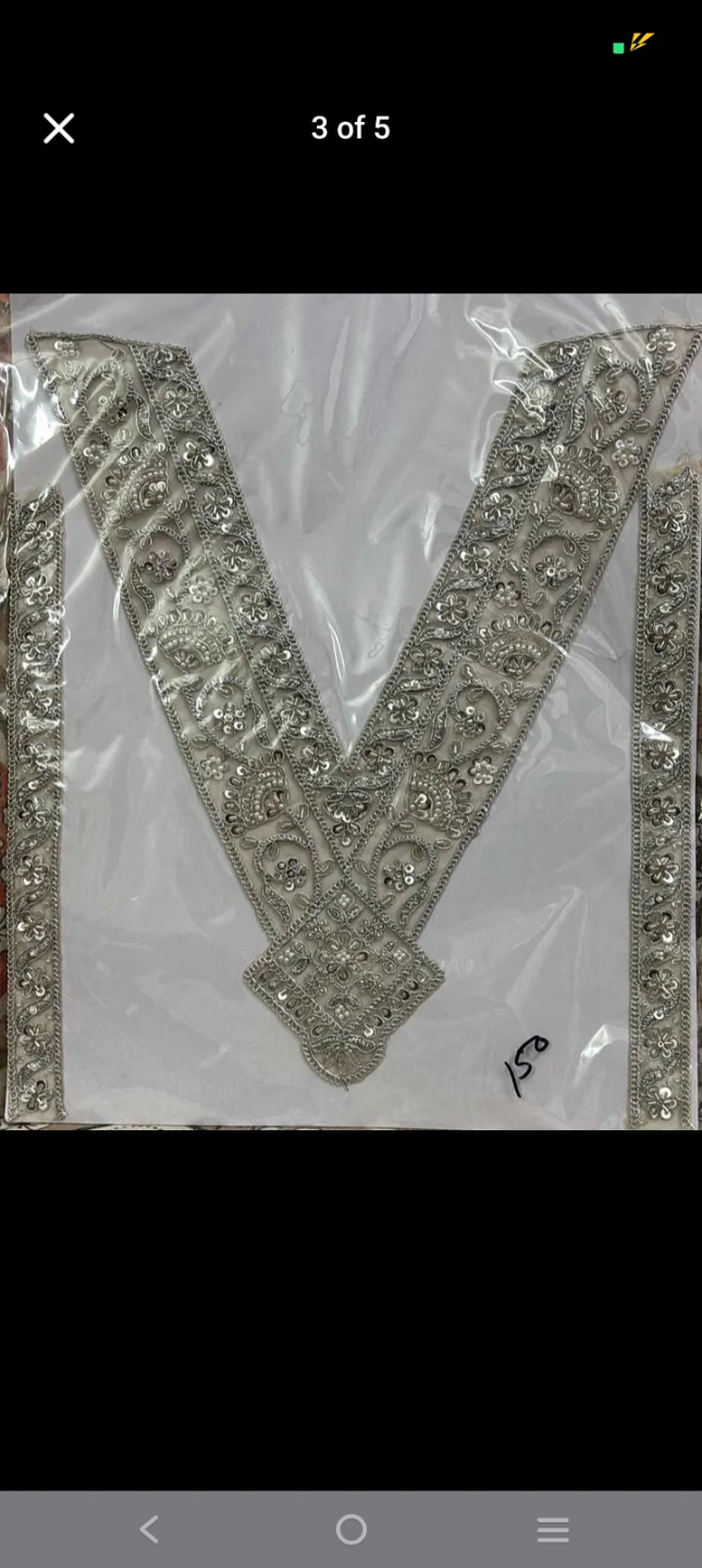 Embroidered Neckline Patch with Sequins - photo 2