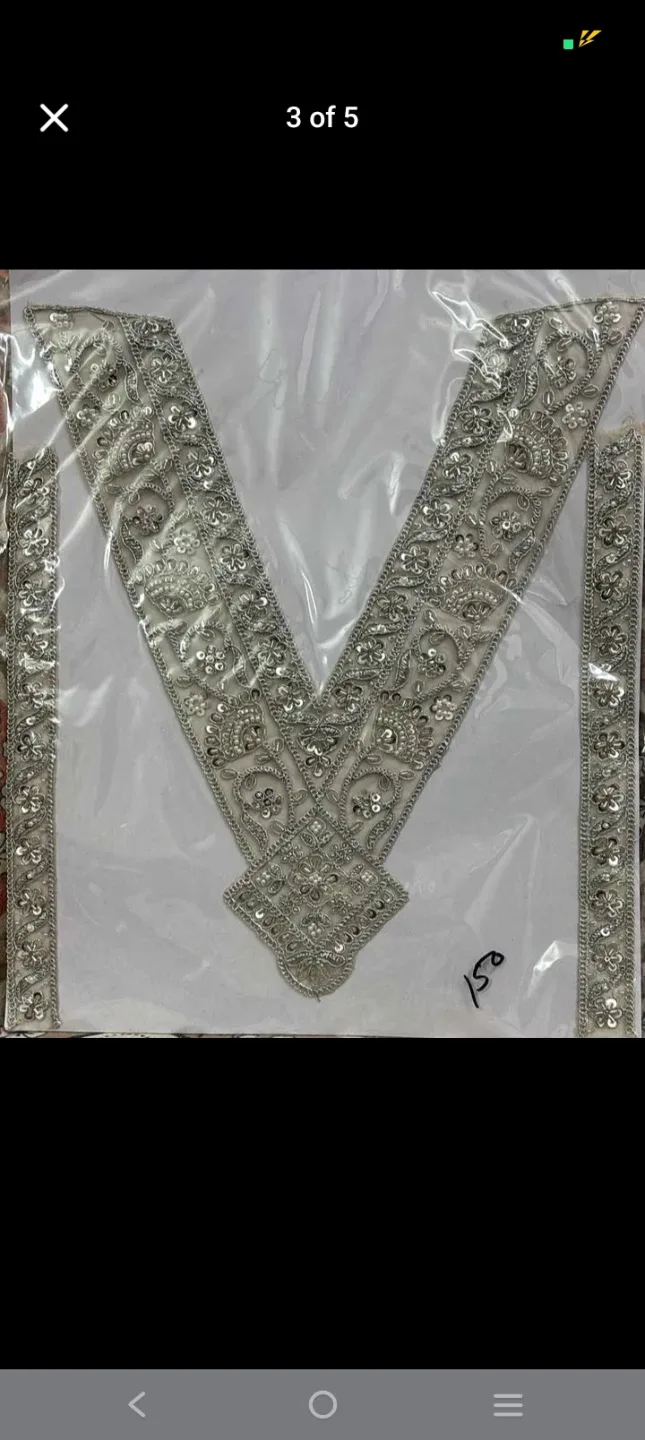 Embroidered Neckline Patch with Sequins - photo 2