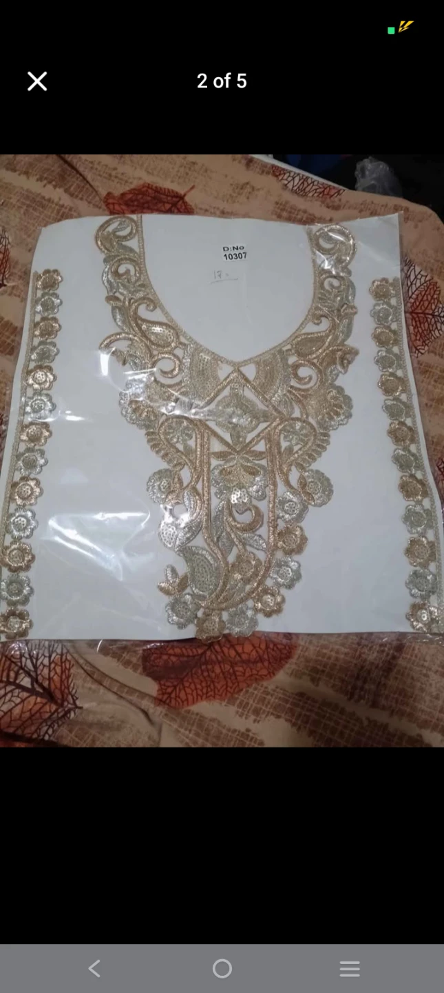 Embroidered Neckline Patch with Sequins - photo 3