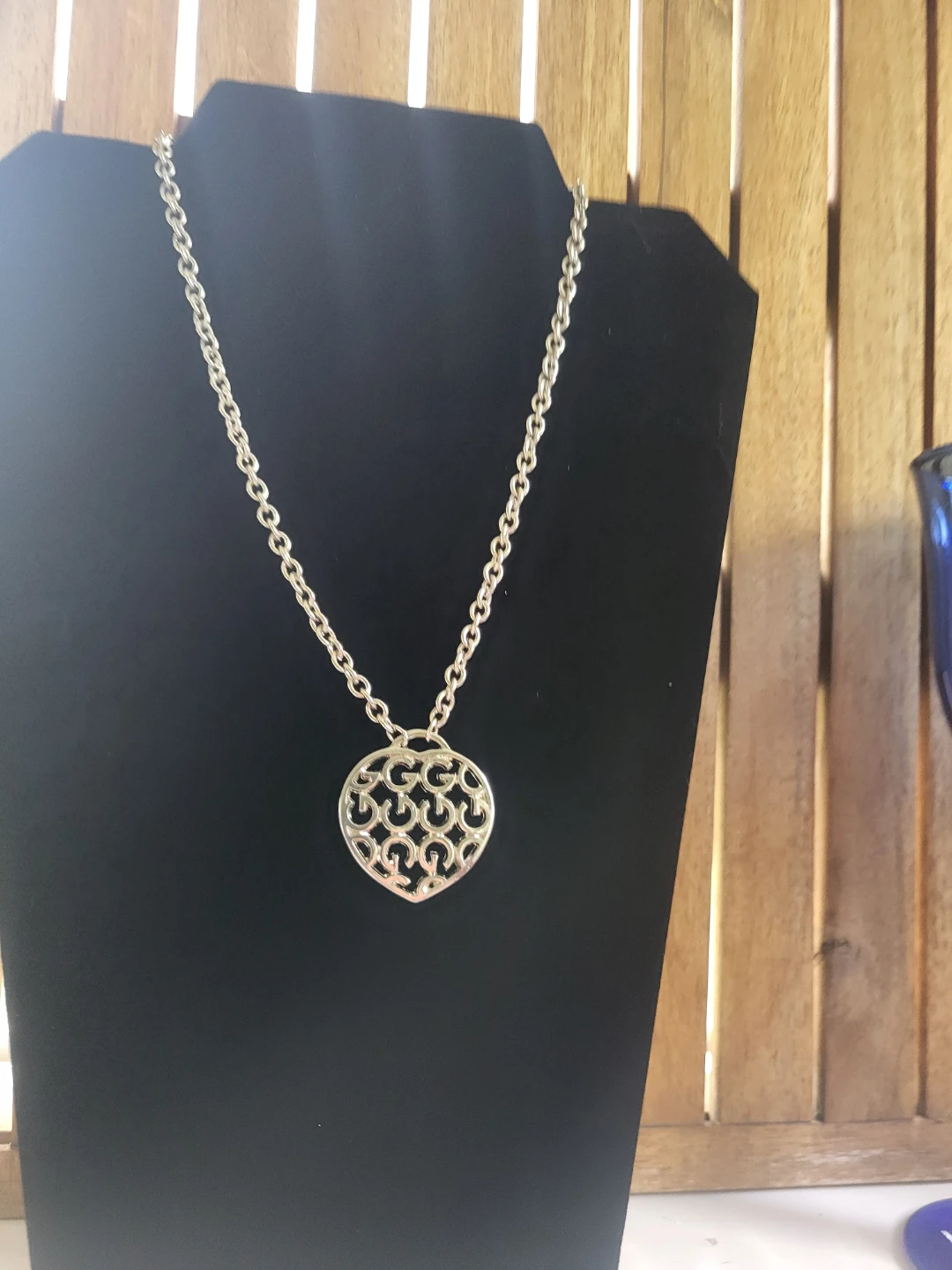 GUESS Silver Tone Heart Pendant Necklace