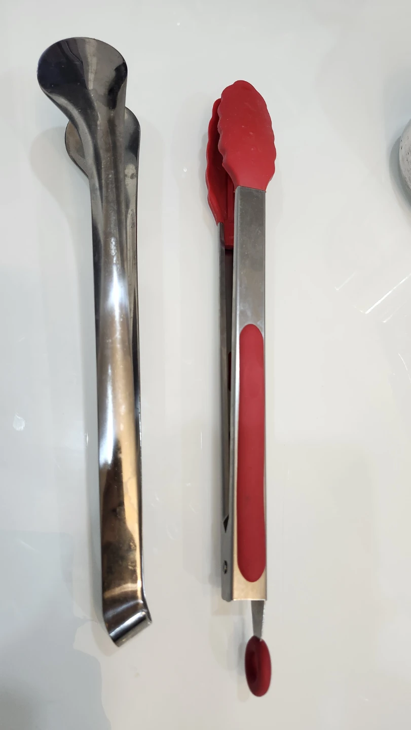 Kitchen Tongs Set - Stainless Steel with Red Silicone Tips - photo 2