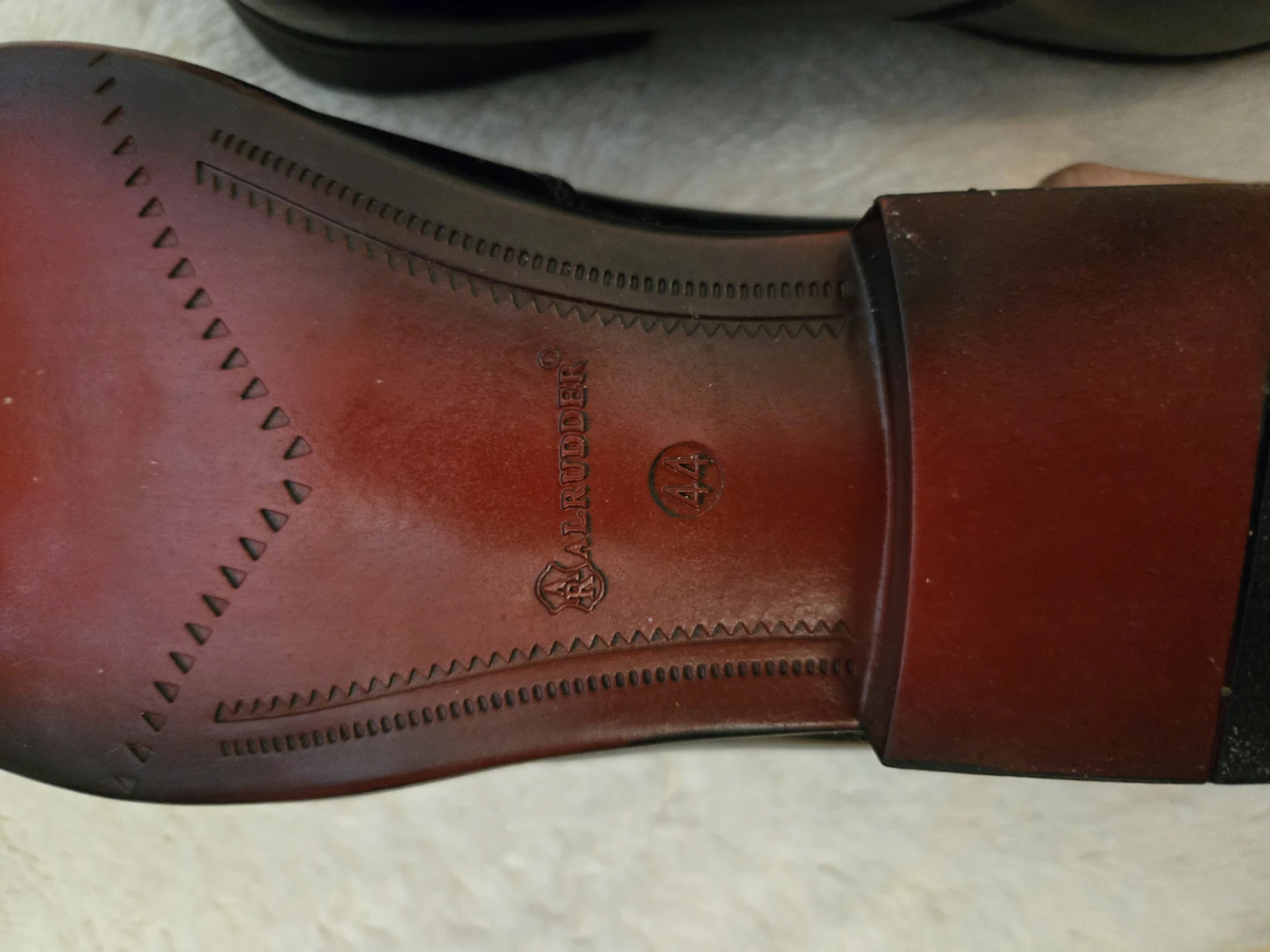 ALRUDDER Black Patent Loafer Shoes Size 44 - photo 2