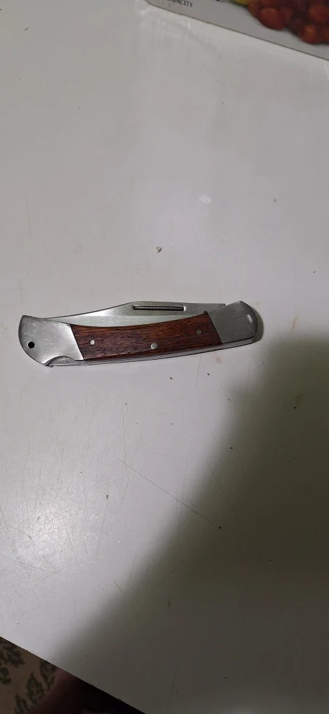 Folding Lockback Pocket Knife Wood Handle - photo 3