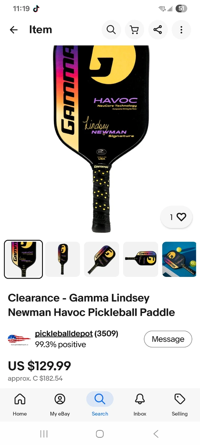 Gamma Lindsey Newman Havoc Pickleball Paddle