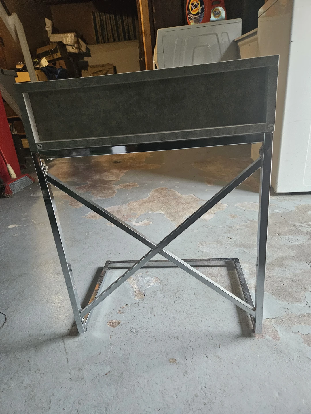 Modern Grey & Chrome Side Table - photo 3