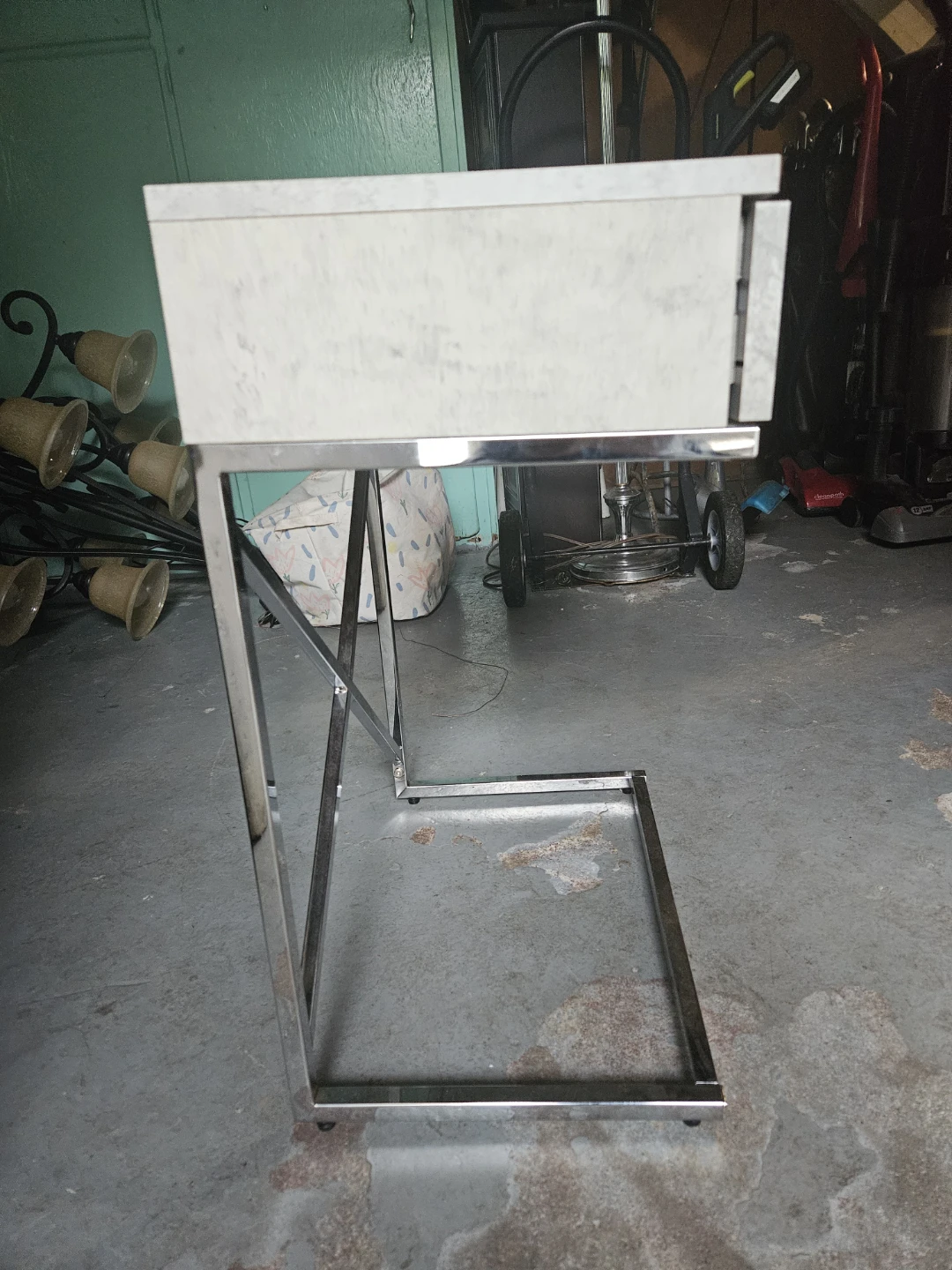 Modern Grey & Chrome Side Table - photo 4