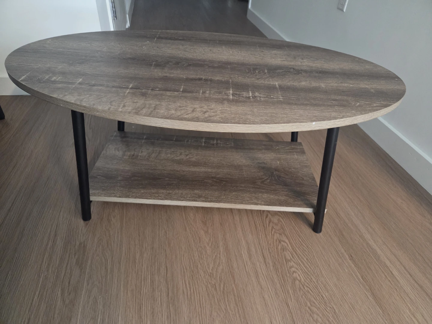 Oval Coffee Table with Shelf - free
