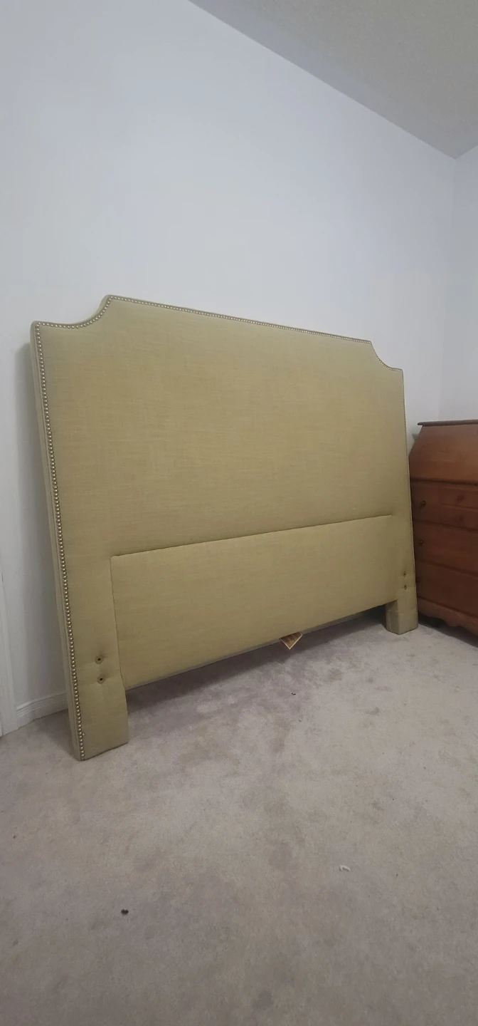 Queen - Upholstered Headboard - Olive Green