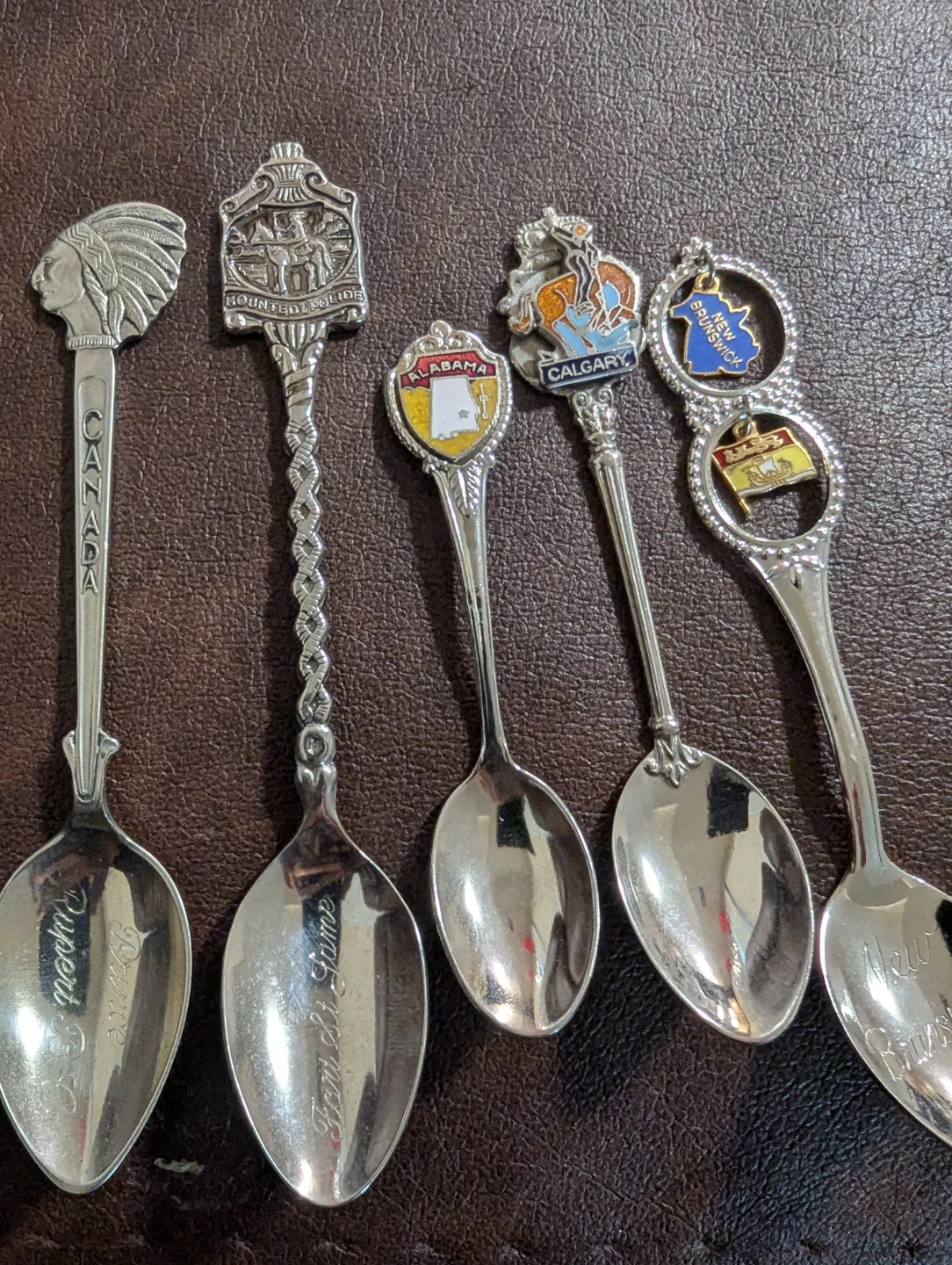 Set of 5 Souvenir Spoons - Canada & US Locations - photo 2