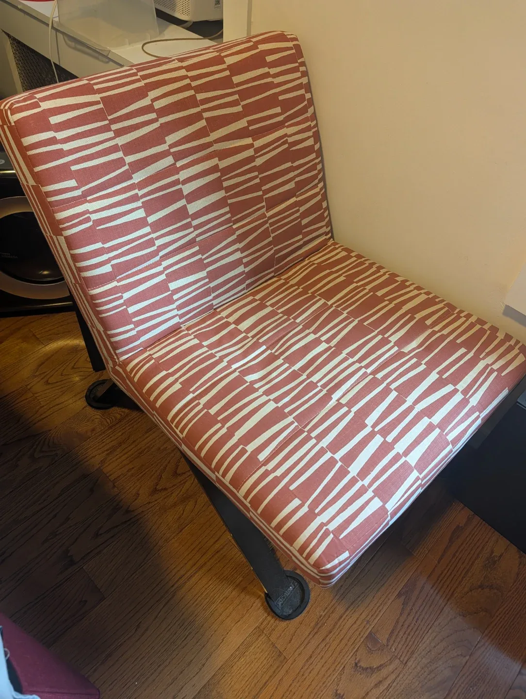 Two Accent Barcelona Chairs with Red and White Pattern - photo 2