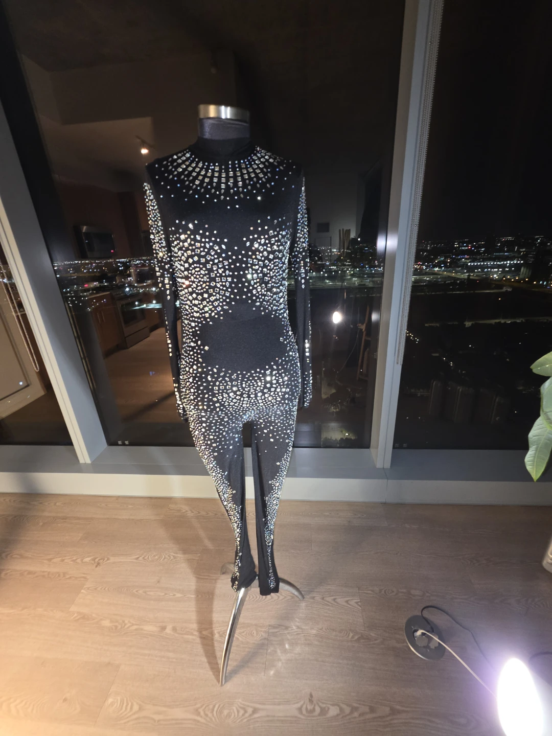 Sparkly Black Long Sleeve Jumpsuit