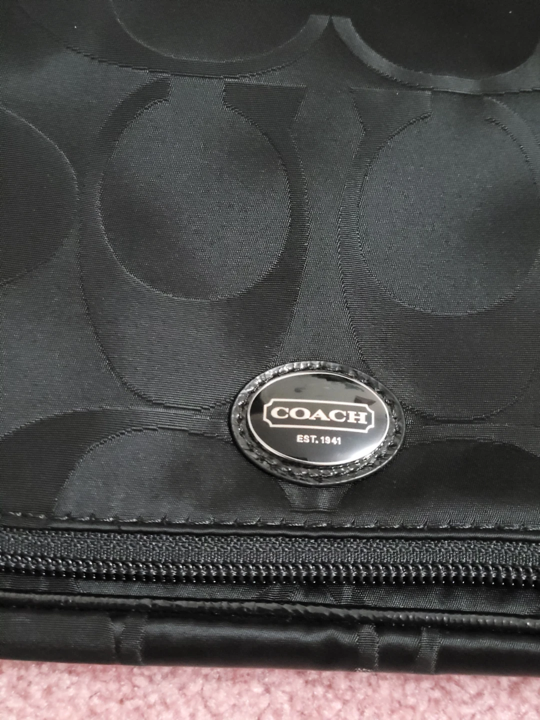 Coach Black Signature Cosmetic Bag - photo 2