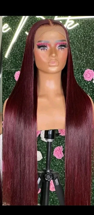 Burgundy Straight Lace Front Wig