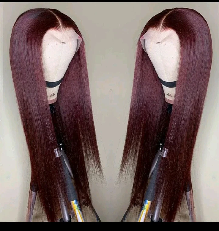 Burgundy Straight Lace Front Wig - photo 3
