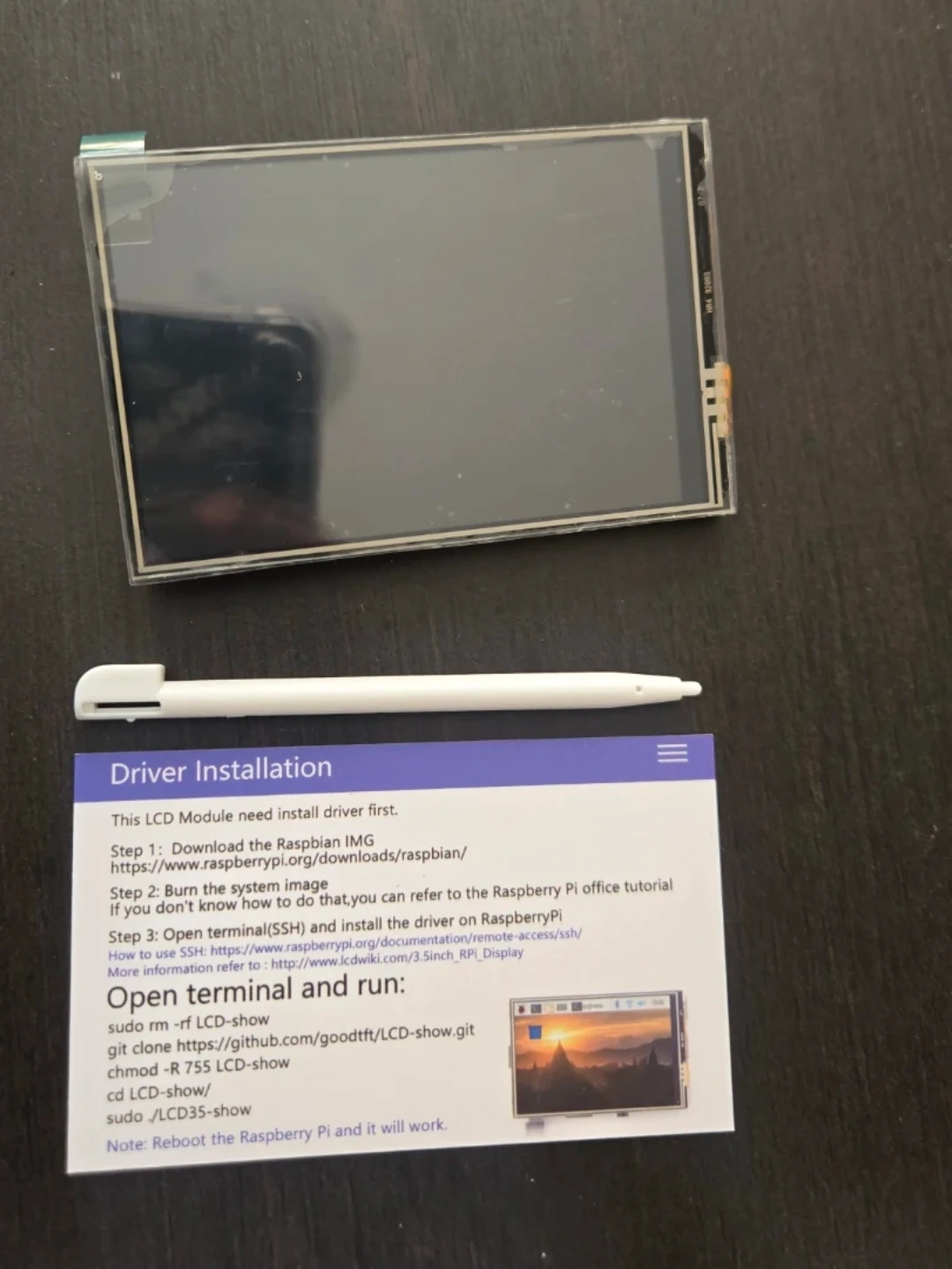3.5" Raspberry Pi LCD Display with Touch Controller - photo 2