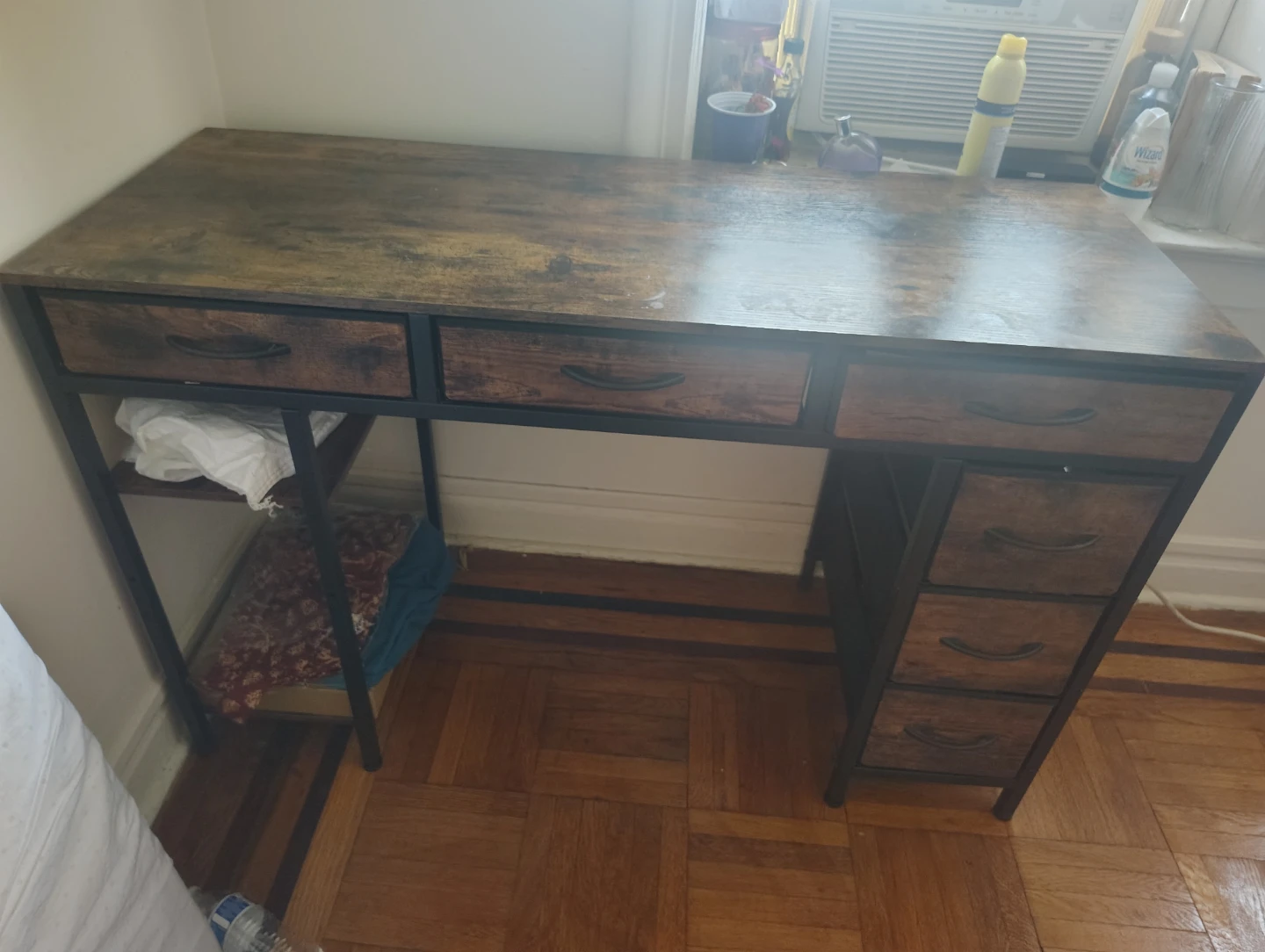 Huuger Computer Desk with 6 Drawers - Rustic Brown - photo 5