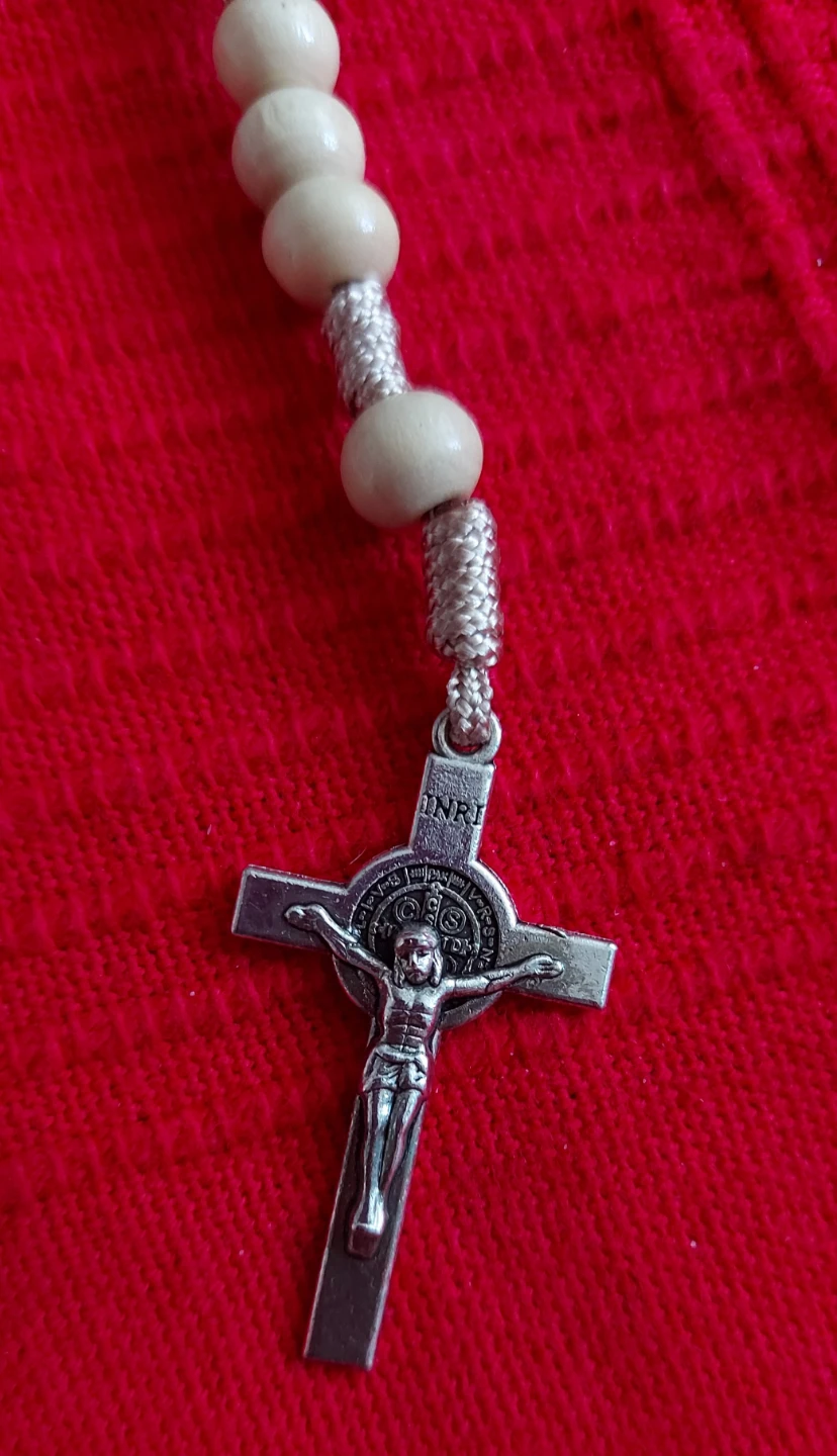 Pair of Wooden Rosaries with St. Benedict and Crucifix Pendant - photo 3