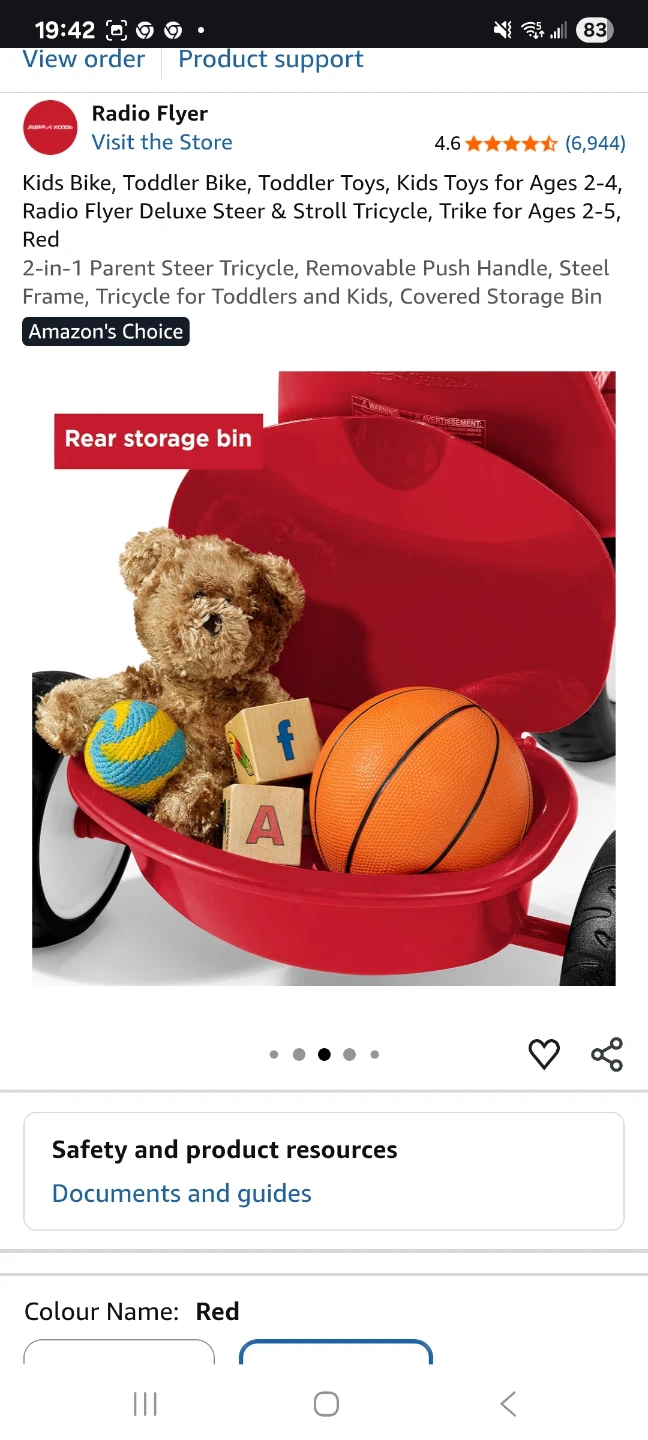 Radio Flyer Deluxe Steer & Stroll Tricycle Red - photo 4