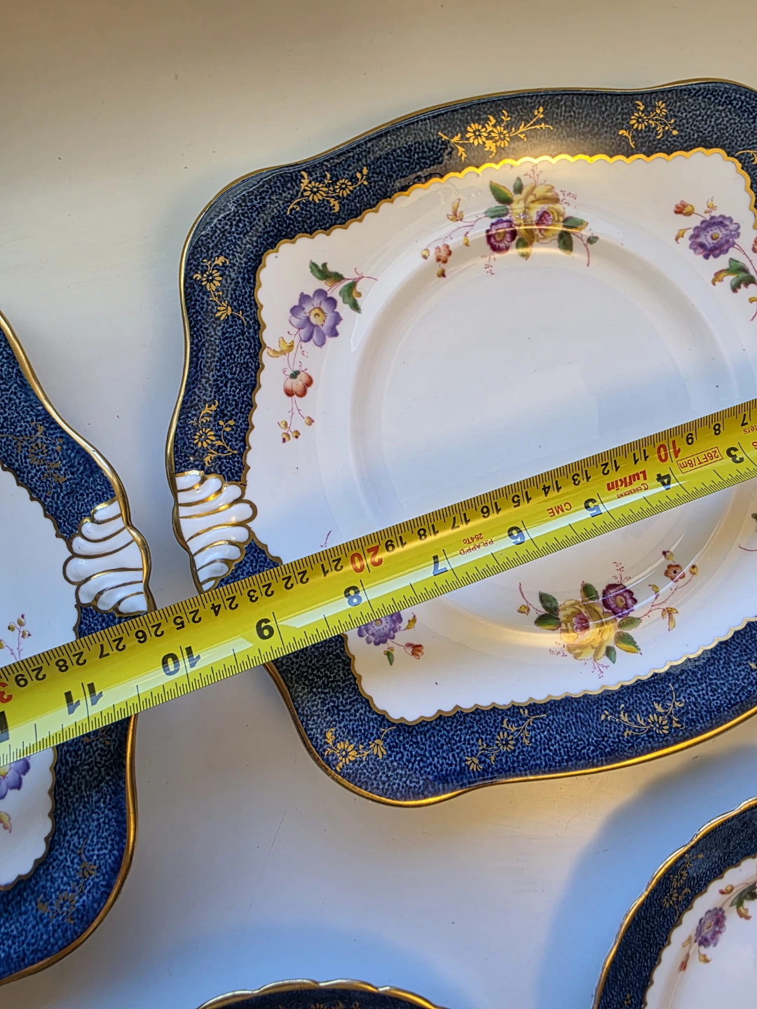 11-Pc Tuscan England Bone China Cobalt Blue Gold Dessert Set - photo 2